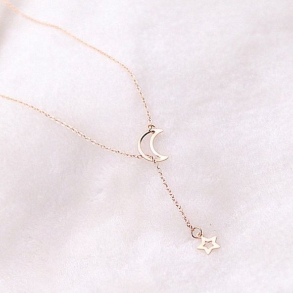 Gold Star and Moon Necklace Gold Star Moon Necklace Necklace Necklace Necklace - Picture 5 of 7